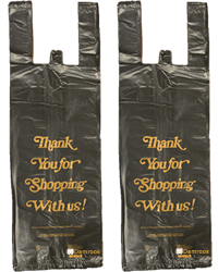 Black Thank You Shopping Bags-Slight Imperfection