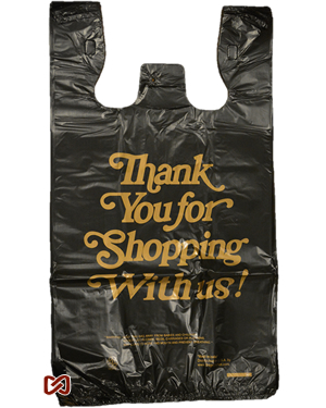 Black, 10"Wx5"Dx18"H, Thank you Shopping Bags
