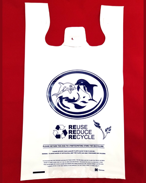 Large, 4 MIL Heavy, Dolphin Printed Shopping Bags