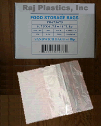 Plastic Flip Top Lip Sandwich Bags, w/Shipping