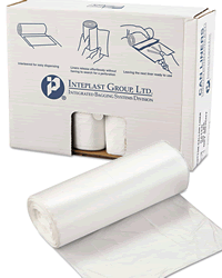 33 Gallon LLDPE 1.2 MIL White Trash Can Liners
