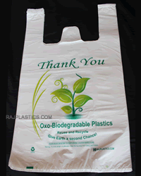 Medium White Oxo Biodegradable Plastic Bags, Heavy