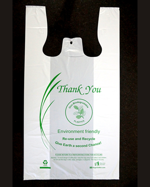 Small Oxo-Biodegradable White Shopping Bags, 1K