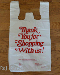 Small White Thank you Plastic Shopping Bags 10K