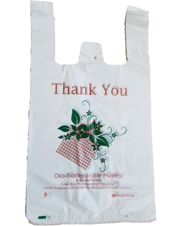 Henstilling egoisme TVstation Medium Size White Oxo-Biodegradable Plastic Shopping Bags - 10x5x18 Inch  Size - BagsOnNet