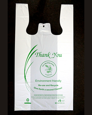 Medium Size Oxo-Biodegradable White Shopping Bags