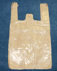 Medium, 10"Wx5"Dx18"H, Brown Plastic Shopping Bag