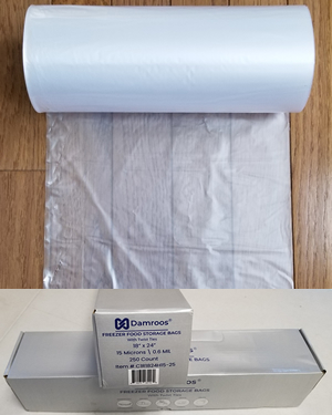 Freezer Food Storage Bags on Roll 18x24" w/Tie