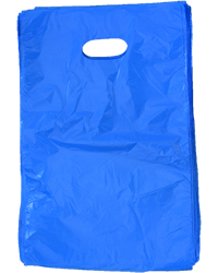 Die-Cut Handle, Blue,8"W x12"H Shopping Bags, 2K