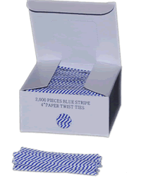 Blue Stripes Paper Twist Ties