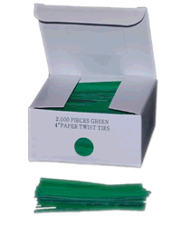 Green Paper Twist Ties