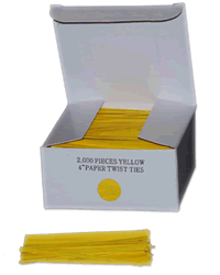 Yellow Paper Twist Ties