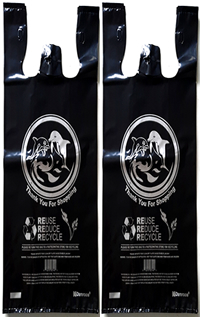 Reusable 3 MIL 1-Bottle Black Dolphin Printed Bag