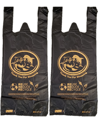 Two Bottle Black Dolphin Printed Plastic Bags, 1K