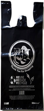 Reusable 3 MIL 2-Bottle Black Dolphin Printed Bag