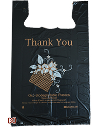 Medium Black Oxo Biodegradable Plastic Bags, 1K/Cs