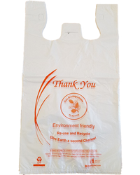 Large Oxo-Biodegradable White Shopping Bags