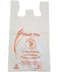 White, Oxo-Biodegradable, 12"W x 6"D x 22"H, Bags