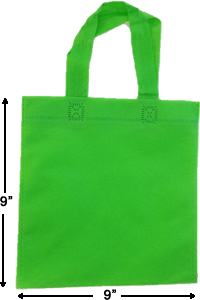Green, Stitched Handle Party Favors Goodie Bags
