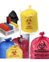 Red Biohazard 11 Micron HDPE Liners 24x33"