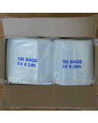 Reclosable Bags, 5" x 8", 2 MIL, Clear
